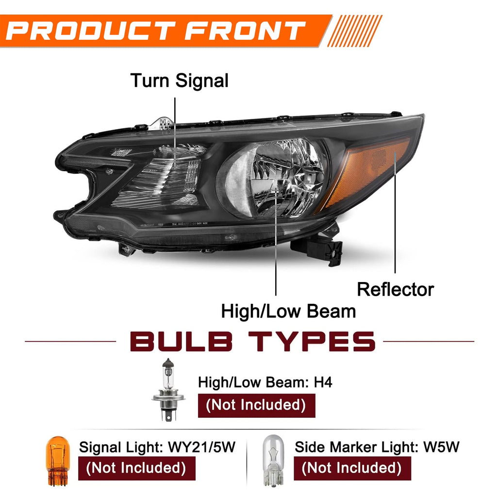 Black Halogen Headlight Assembly T97827