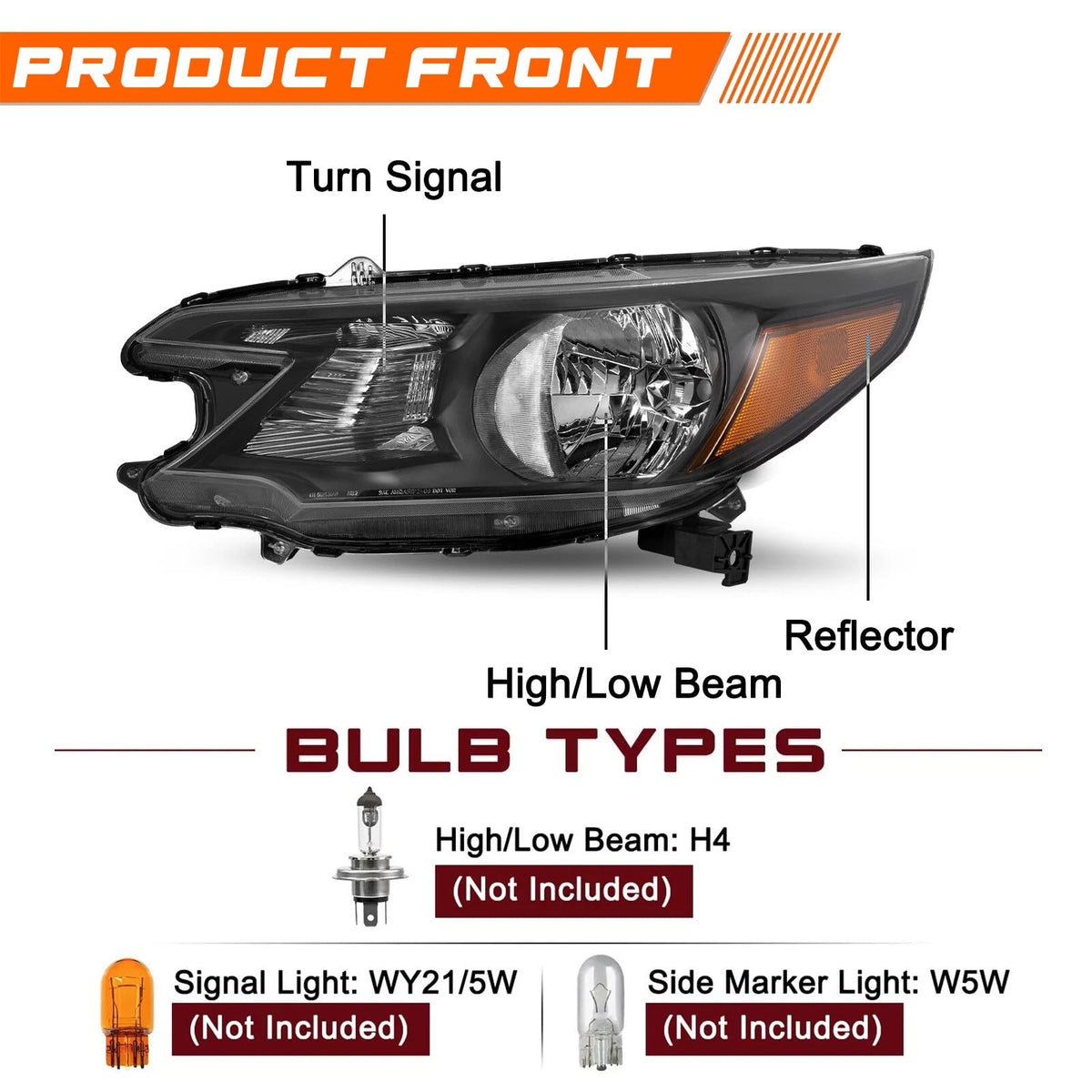Black Halogen Headlight Assembly T97827