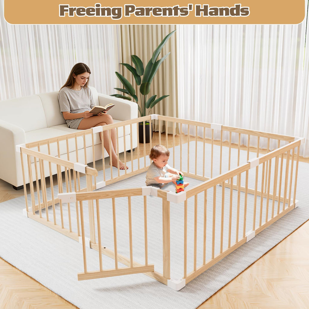 Wooden Baby Playpen 53"x53" Q579