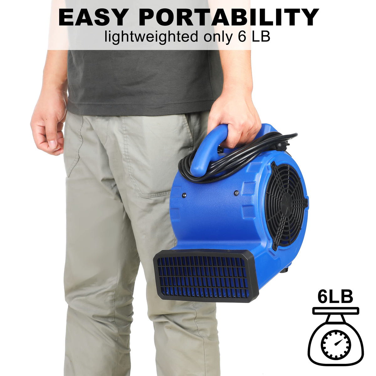 Blue 305 CFM Mini Floor Air Mover K76632