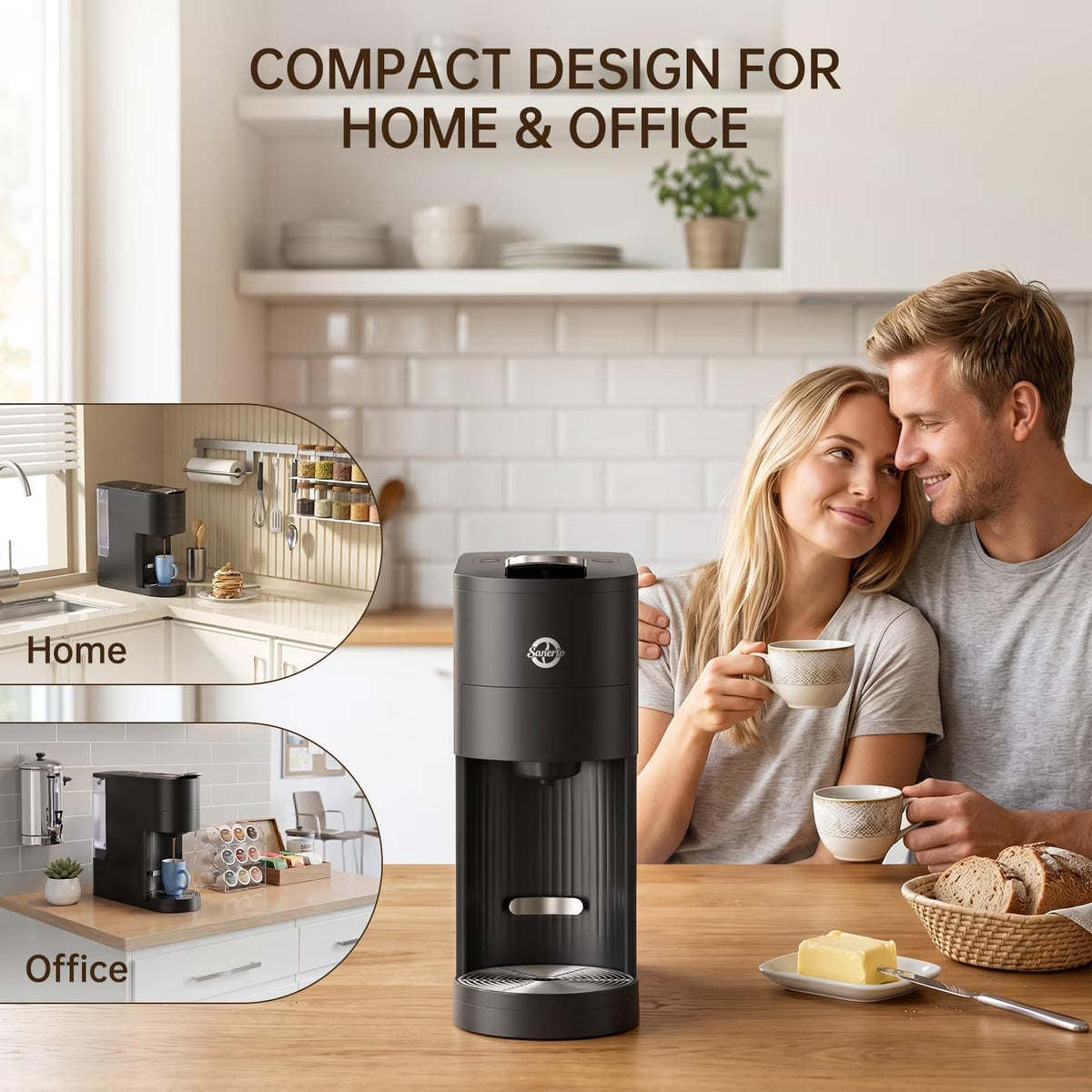 Single Serve Coffee Maker with K Cup Capsules & Grounds, Black Z48640