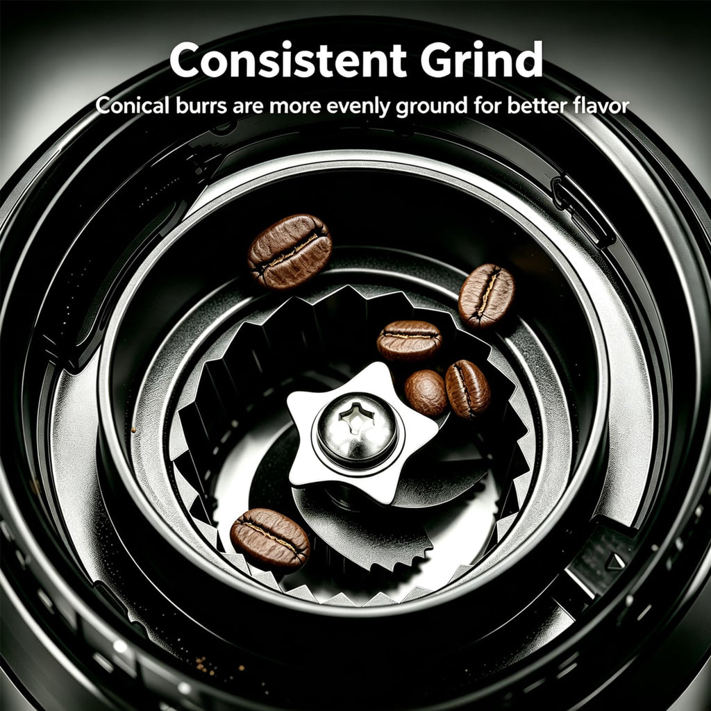 Conical Burr Coffee Bean Grinder, 25 Precise Settings, Anti-Static U632