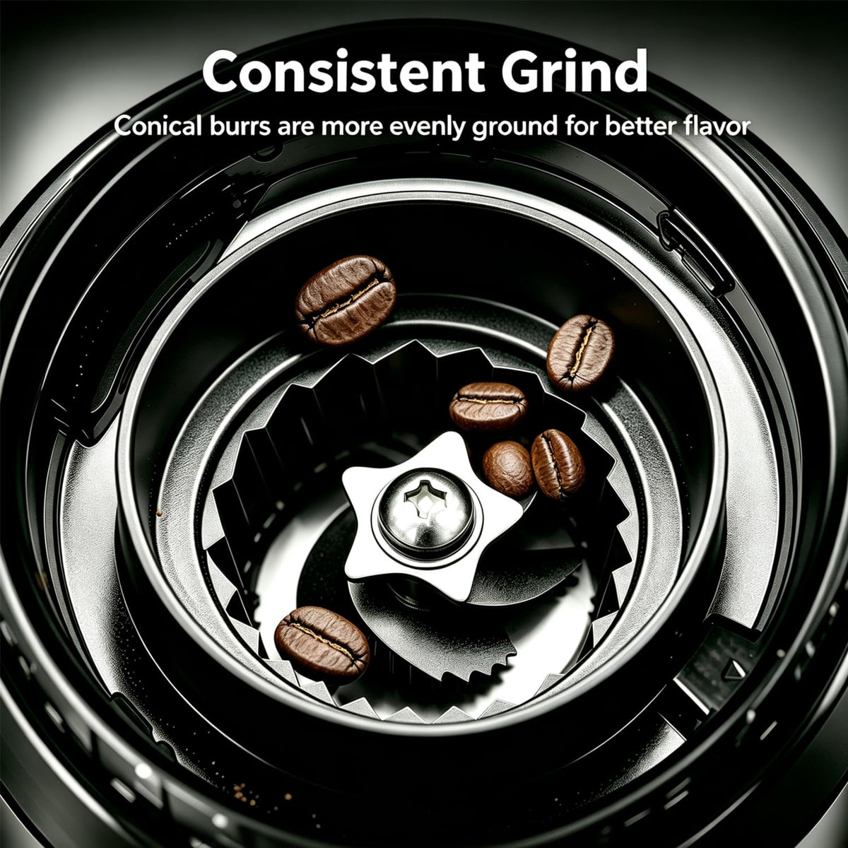 Conical Burr Coffee Bean Grinder, 25 Precise Settings, Anti-Static U632