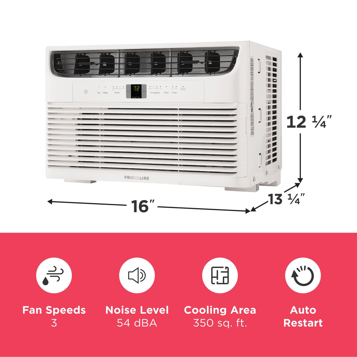 8,000 BTU White Window Air Conditioner with Remote Control G862