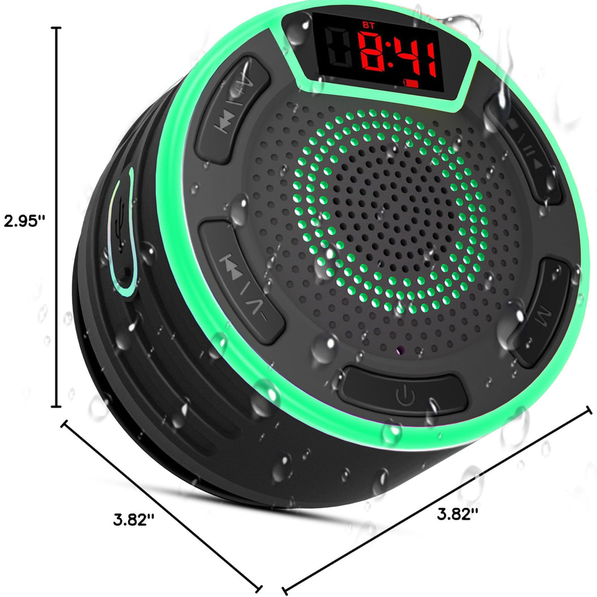 IPX7 Waterproof Portable Bluetooth Speaker with Suction Cup O592230