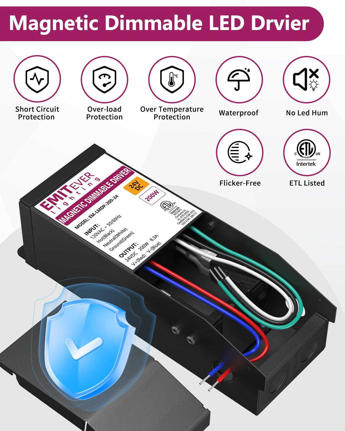 200W 24V Dimmable LED Driver Power Supply Y75462