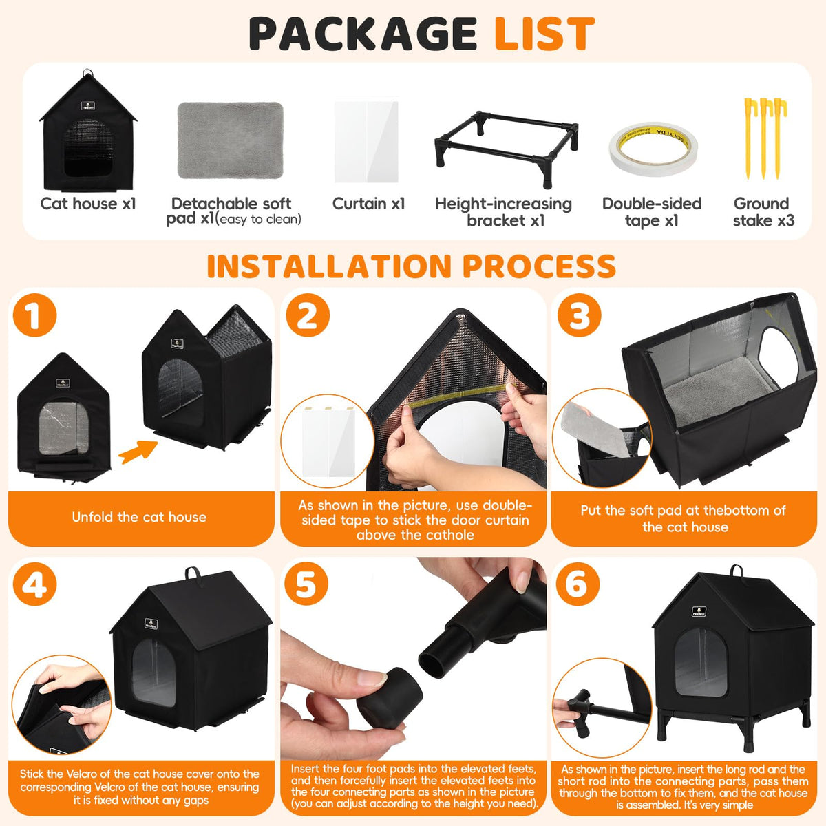 Outdoor Insulated Cat House with Removable Mat G841387