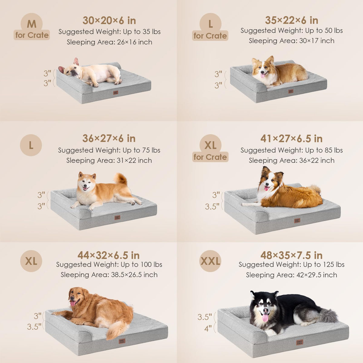 Medium Grey Memory Foam Dog Bed P449