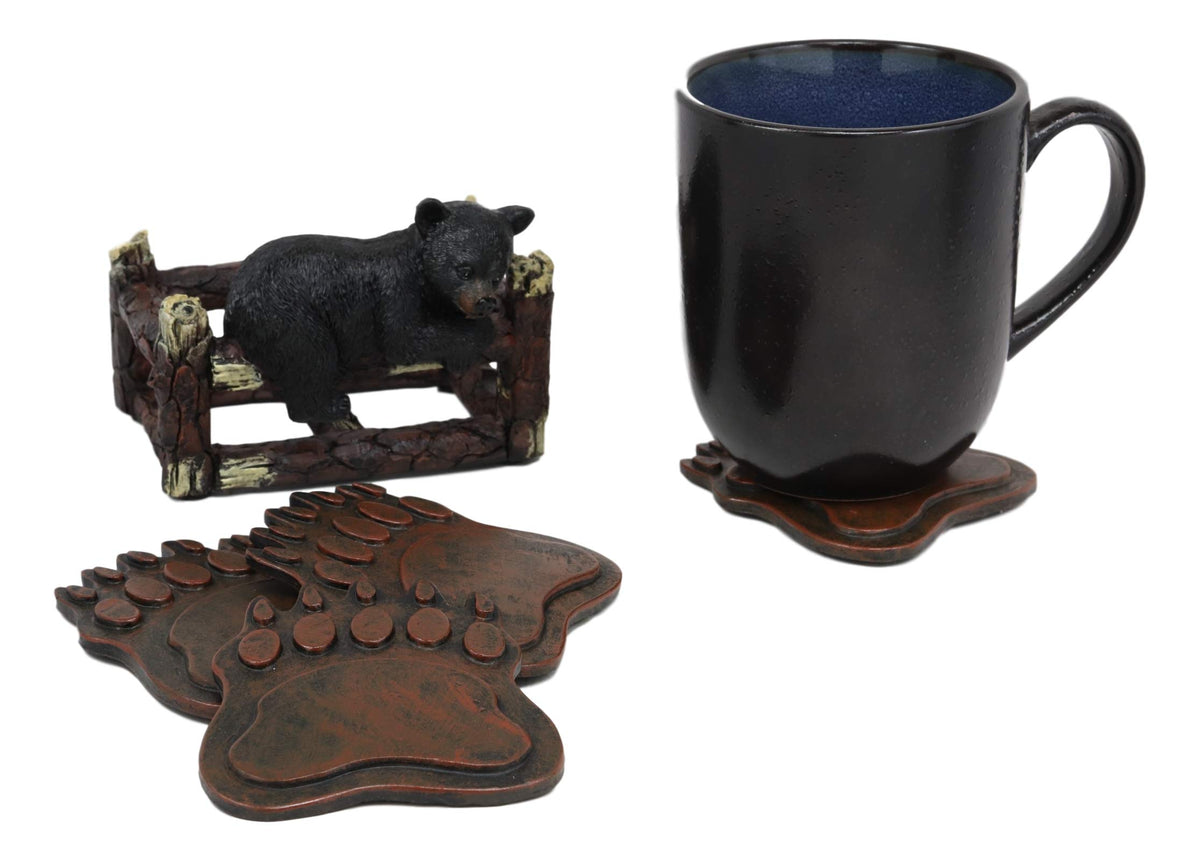 Coaster Set with 4 Bear Paw Tracks Coasters M9204