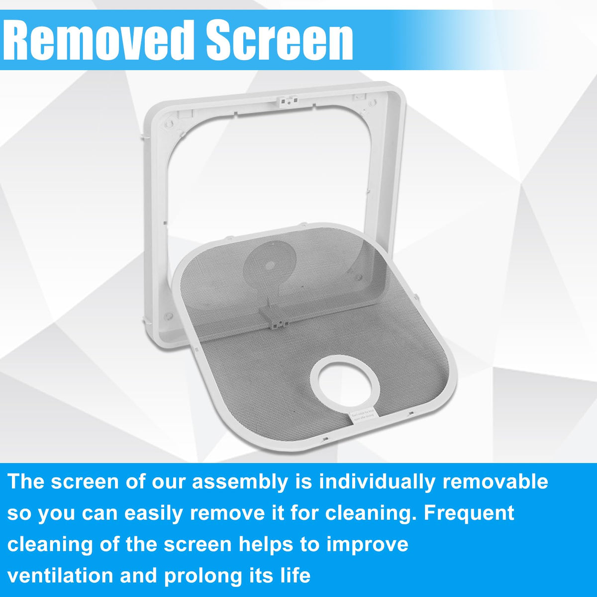 Birch White Roof Vent Frame Screen Replacement 13.5×13.5inch Q850123