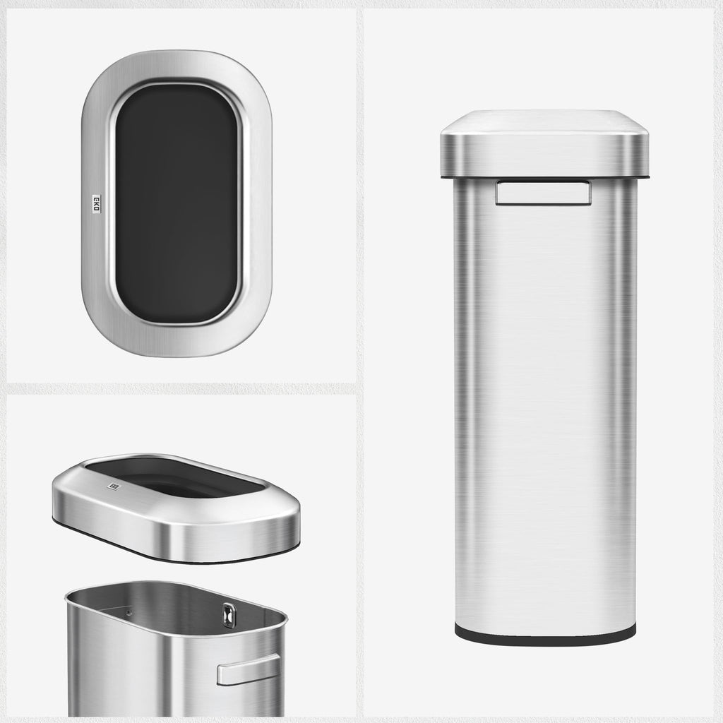 24 Gallon 90 Liter Open Top Stainless Steel Slim Trash Can T726422