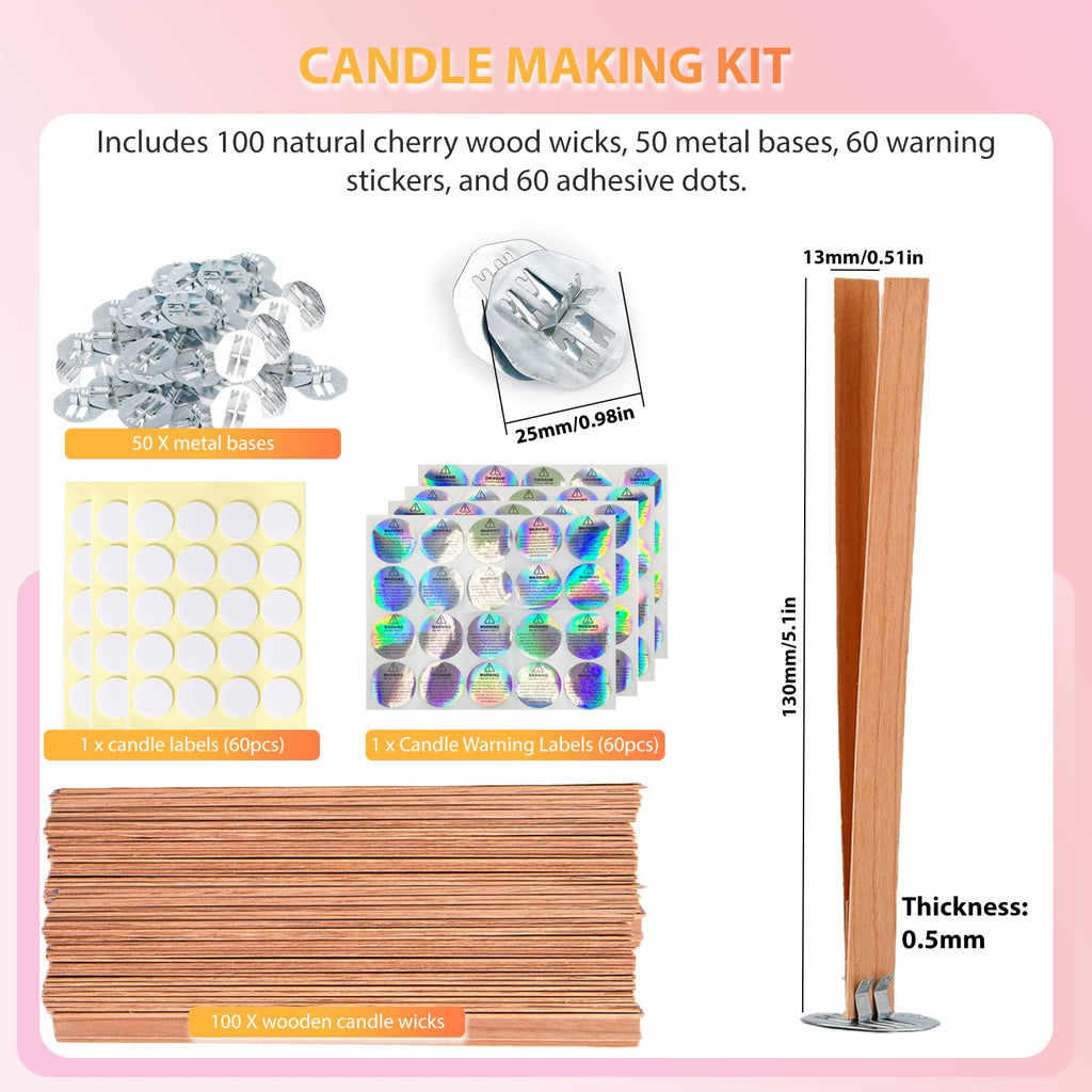 Cherry Wood Candle Wicks 100 PCS Y800