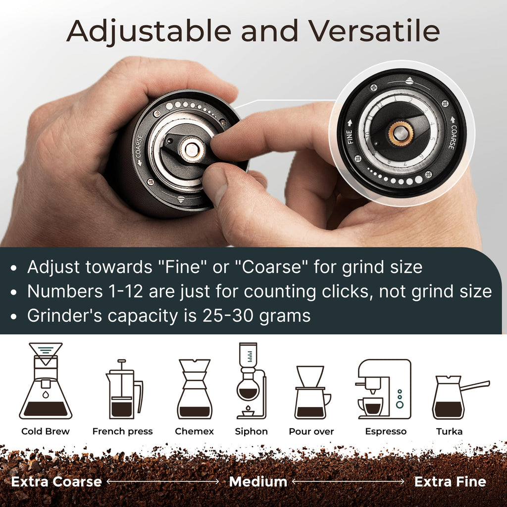 Manual Adjustable Conical Burr Coffee Grinder E547