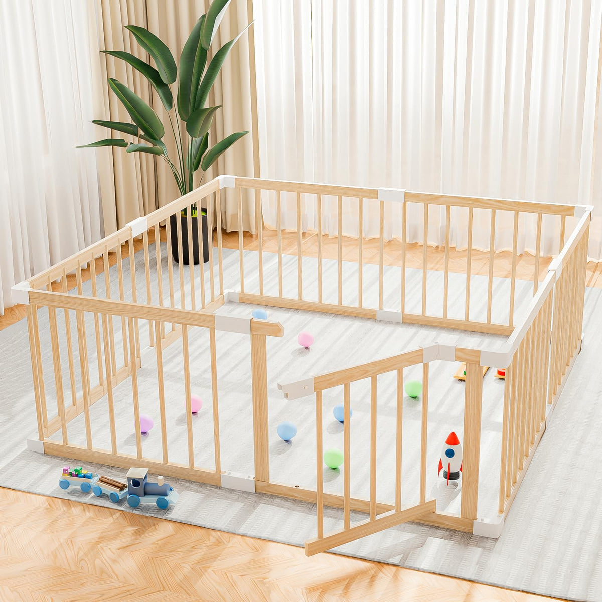 Wooden Baby Playpen 53"x53" Q579
