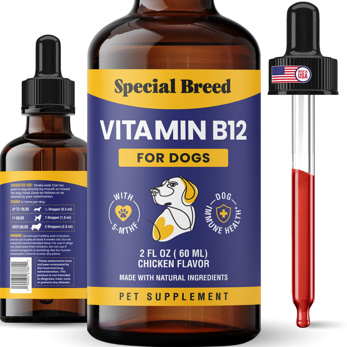 Liquid Vitamin B12 for Dogs, Chicken Flavor, 2 fl oz I9470