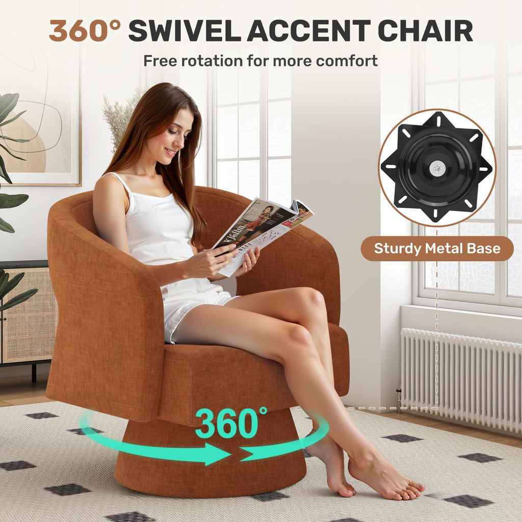 Set of 2 Chenille Swivel Accent Chair C365634