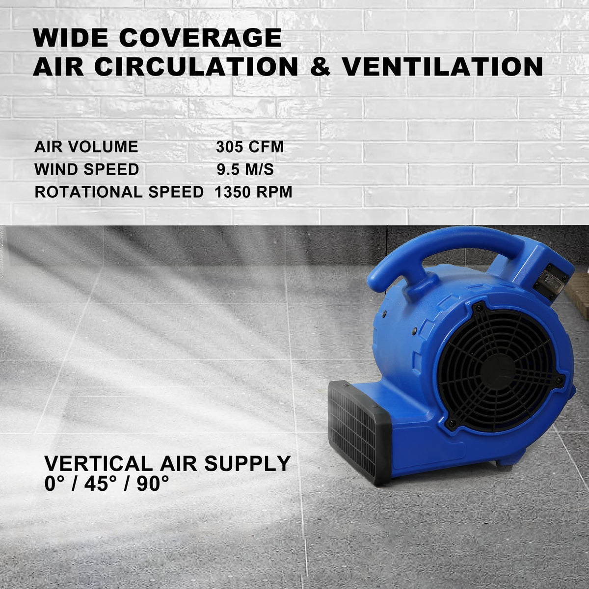 Blue 305 CFM Mini Floor Air Mover K76632
