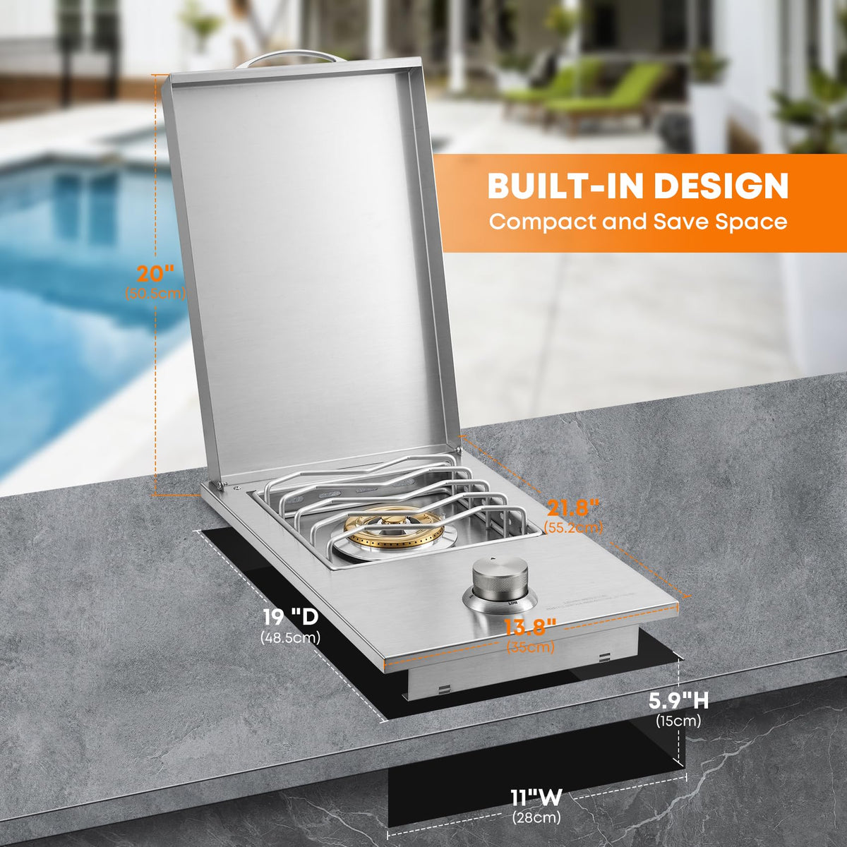 Built-In Single Side Burner U59734