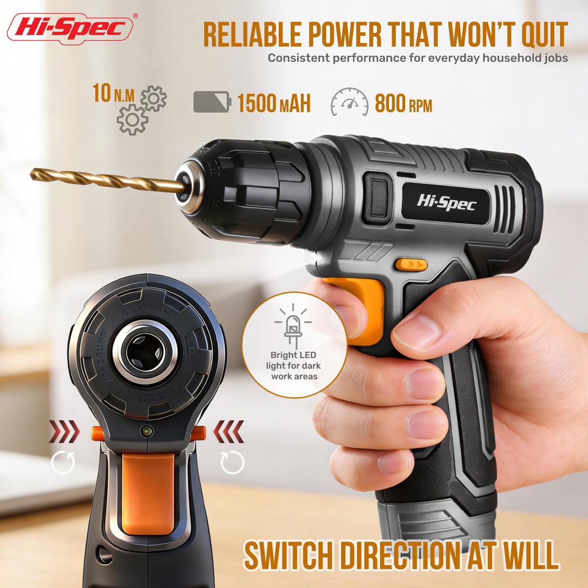 8V Cordless Drill Set & Household Tool Kit O89164