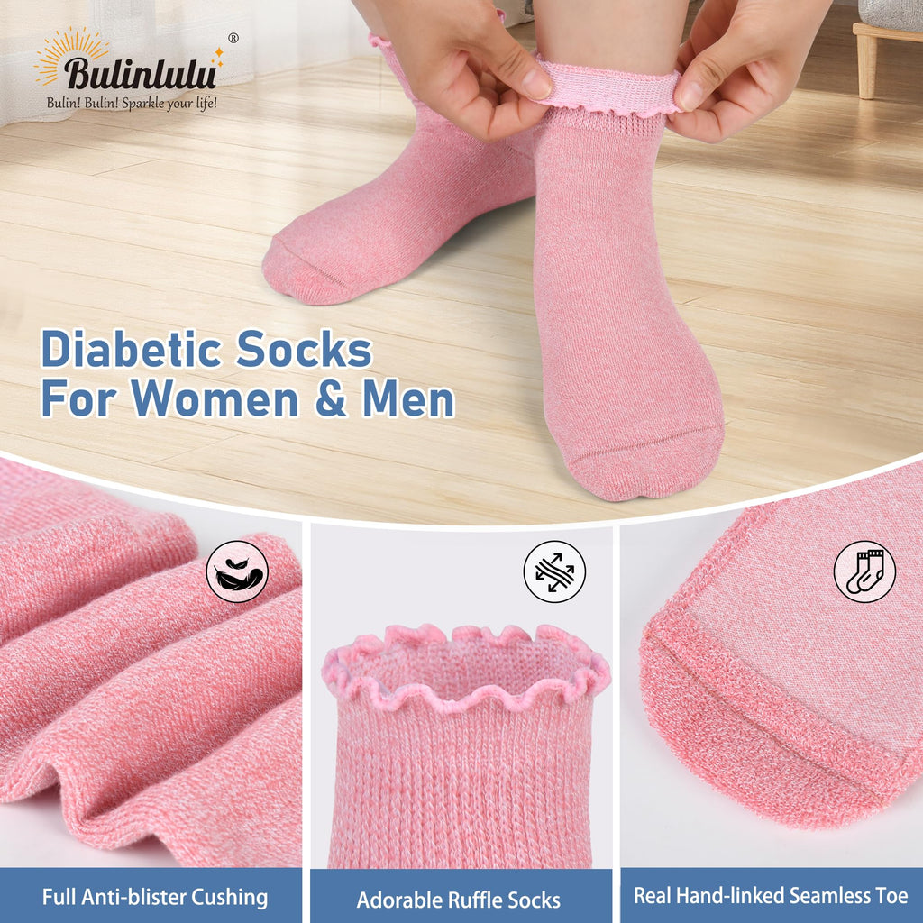 Women's 6 Pairs Non-Binding Diabetic Socks Size 9-11 J919