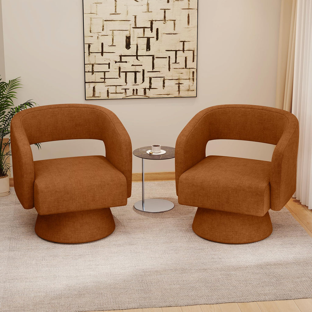 Set of 2 Chenille Swivel Accent Chair C365634