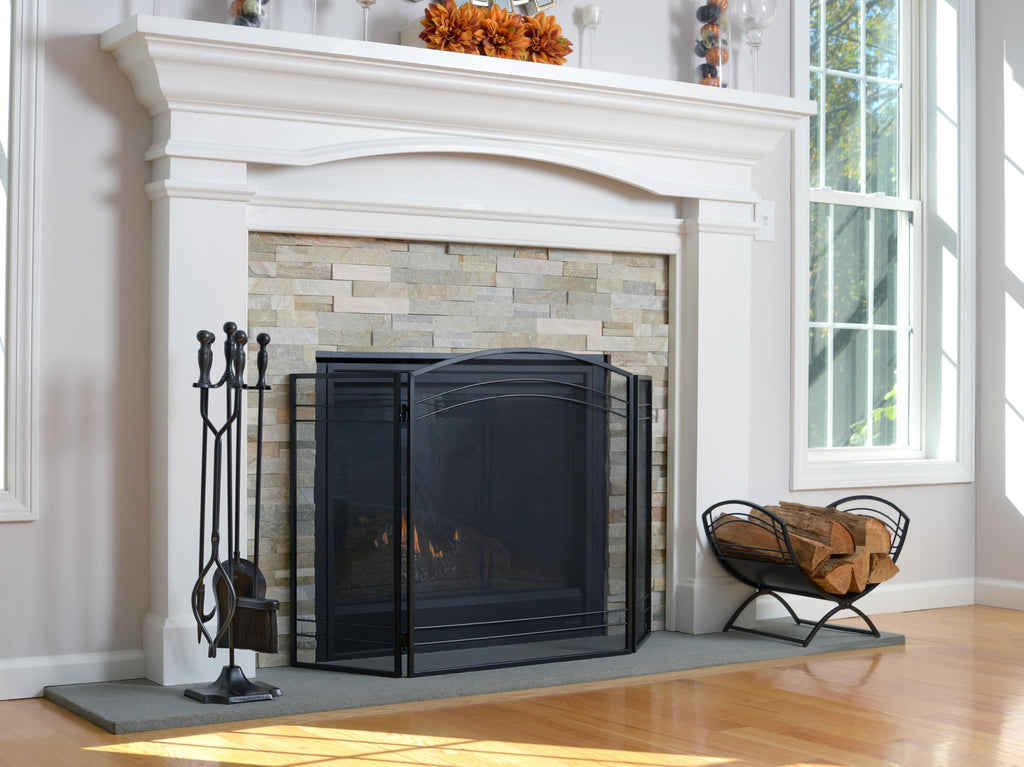 Black Fireplace Screen U8048