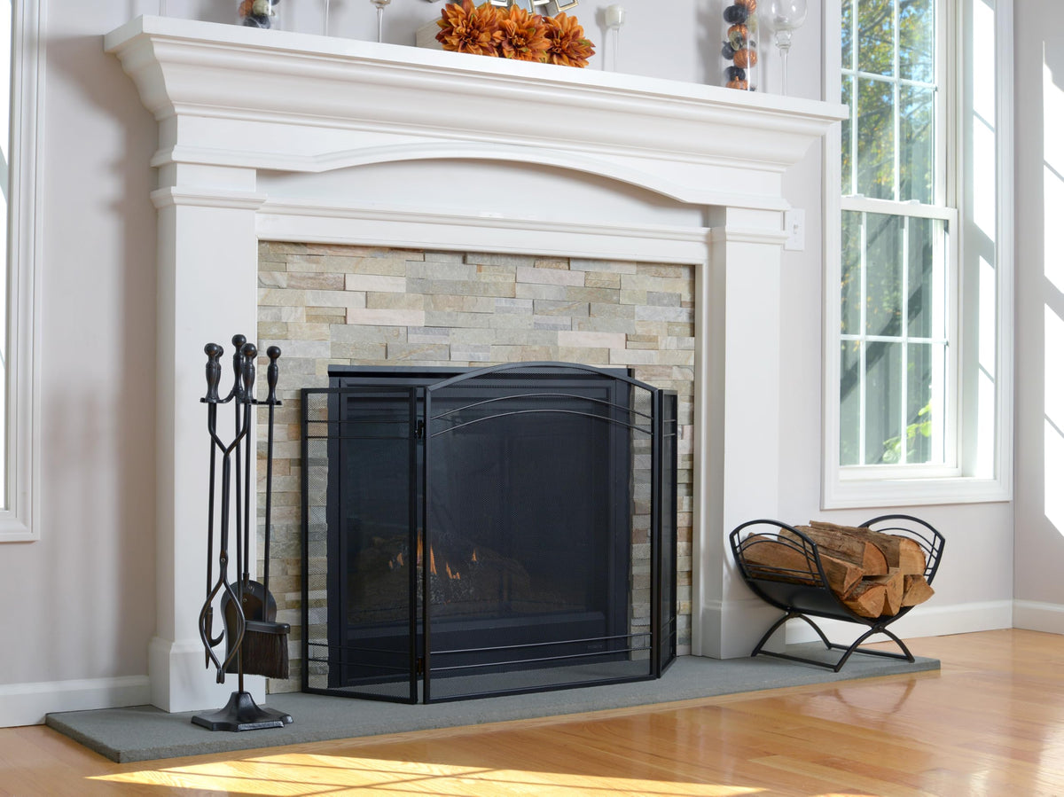 Black Fireplace Screen U8048
