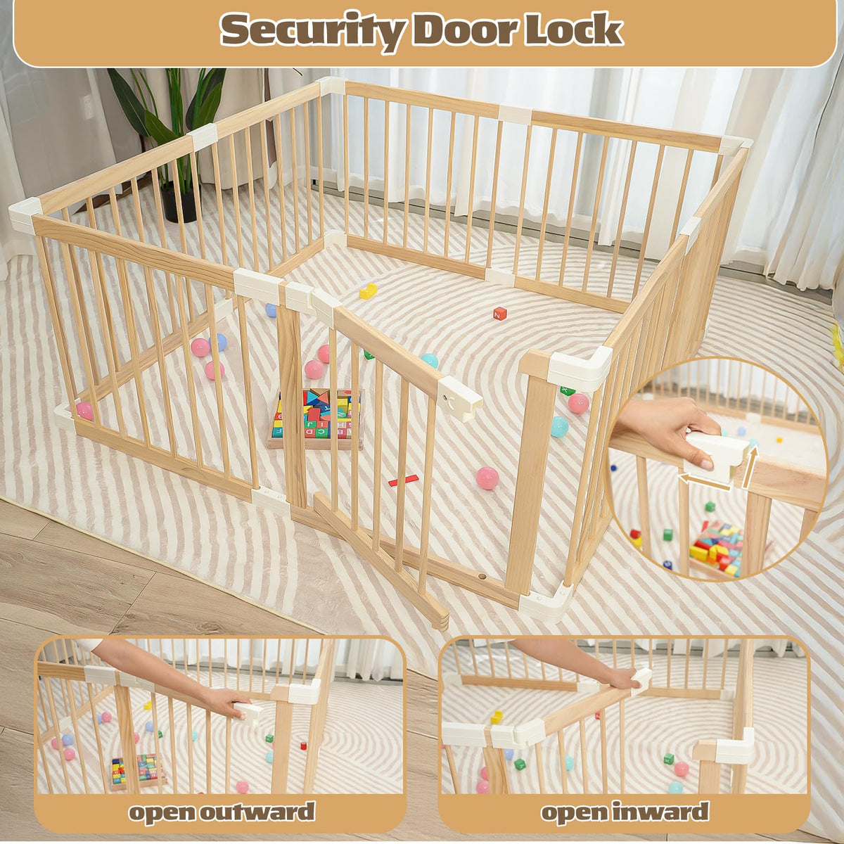 Wooden Baby Playpen 53"x53" Q579