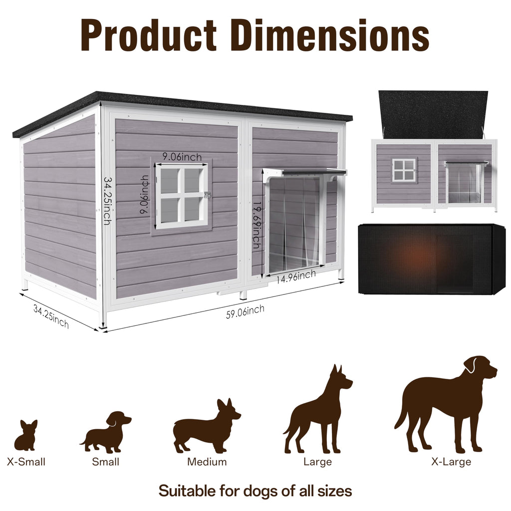 59" Insulated Extra Large Dog House R276