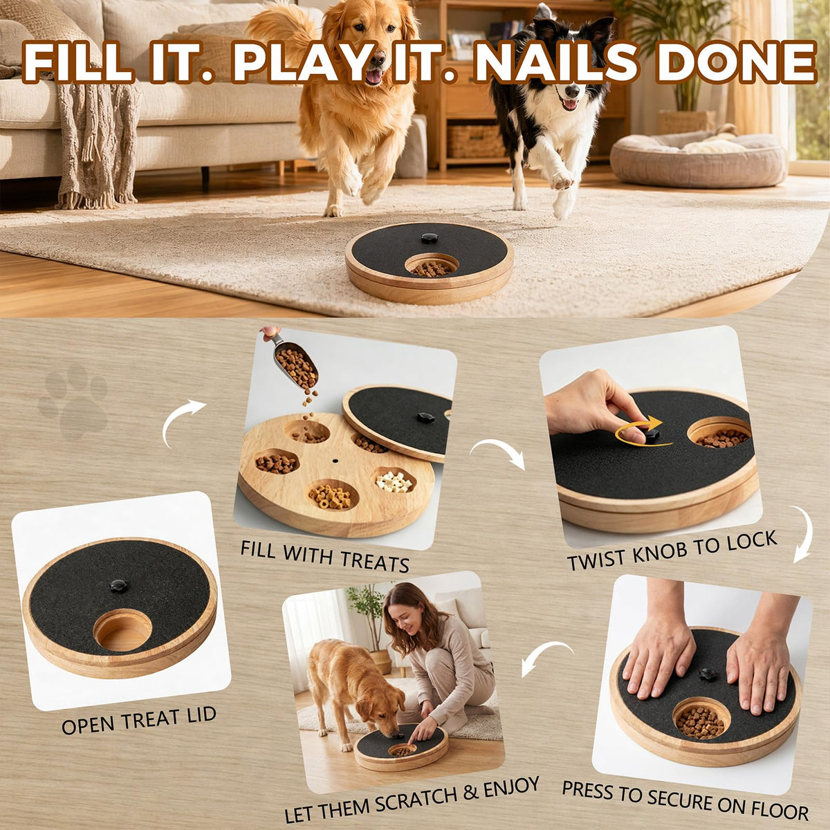 Dog Nail Scratch Board with Treat Box C820