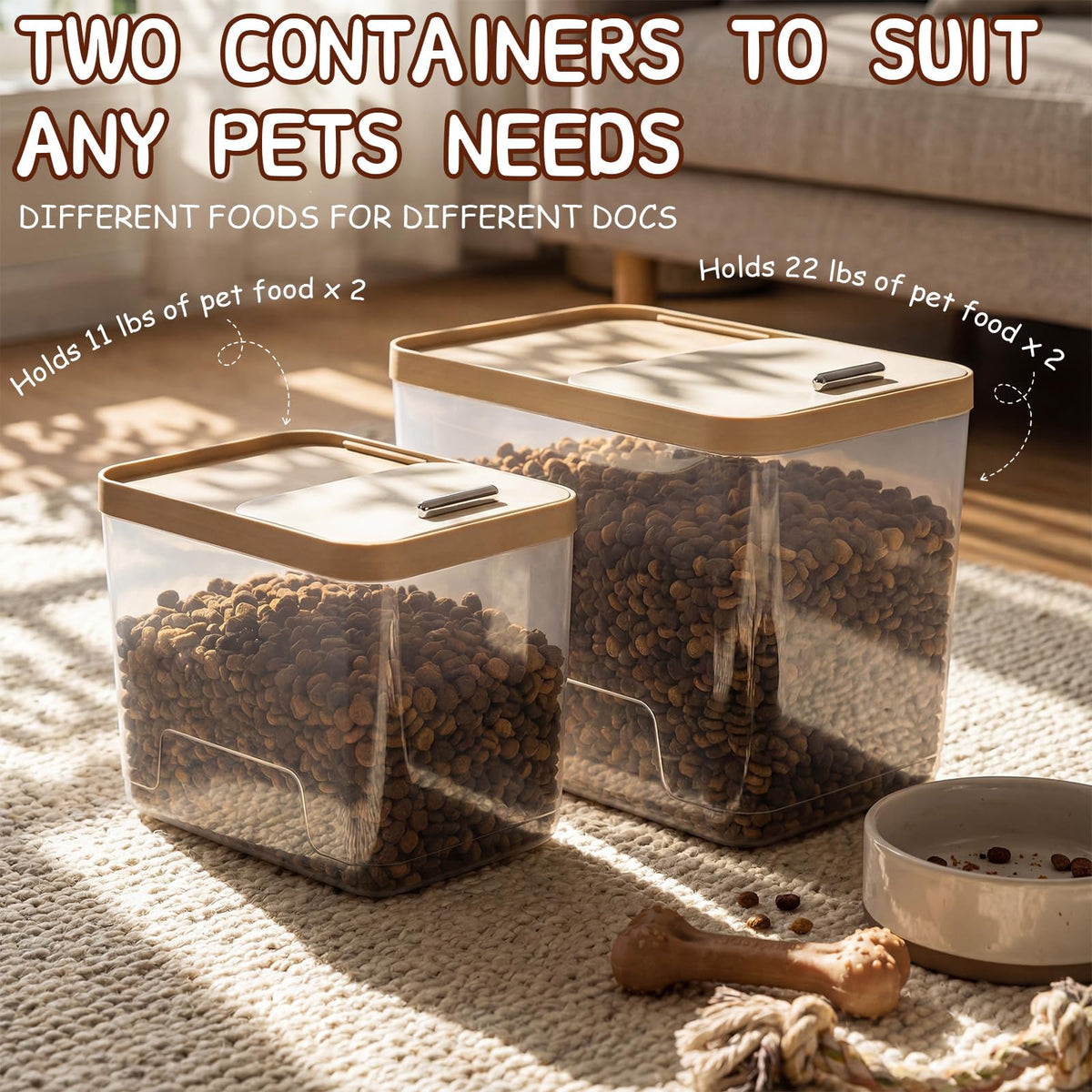 4 Pcs Clear Dog Food Storage Containers J1723