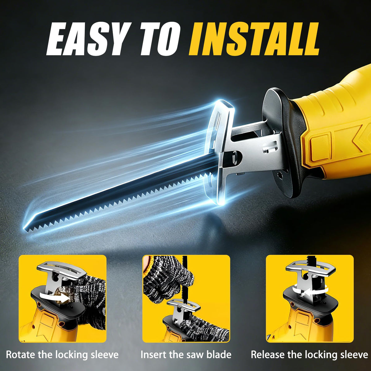 Cordless Reciprocating Saw 400W 3000RPM with 4 Saw Blades Z85678