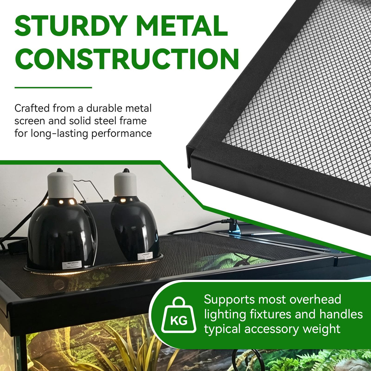 10 Gallon Tank Lid, Hinged Terrarium Screen Cover, 20.8" x 10.8" S4067