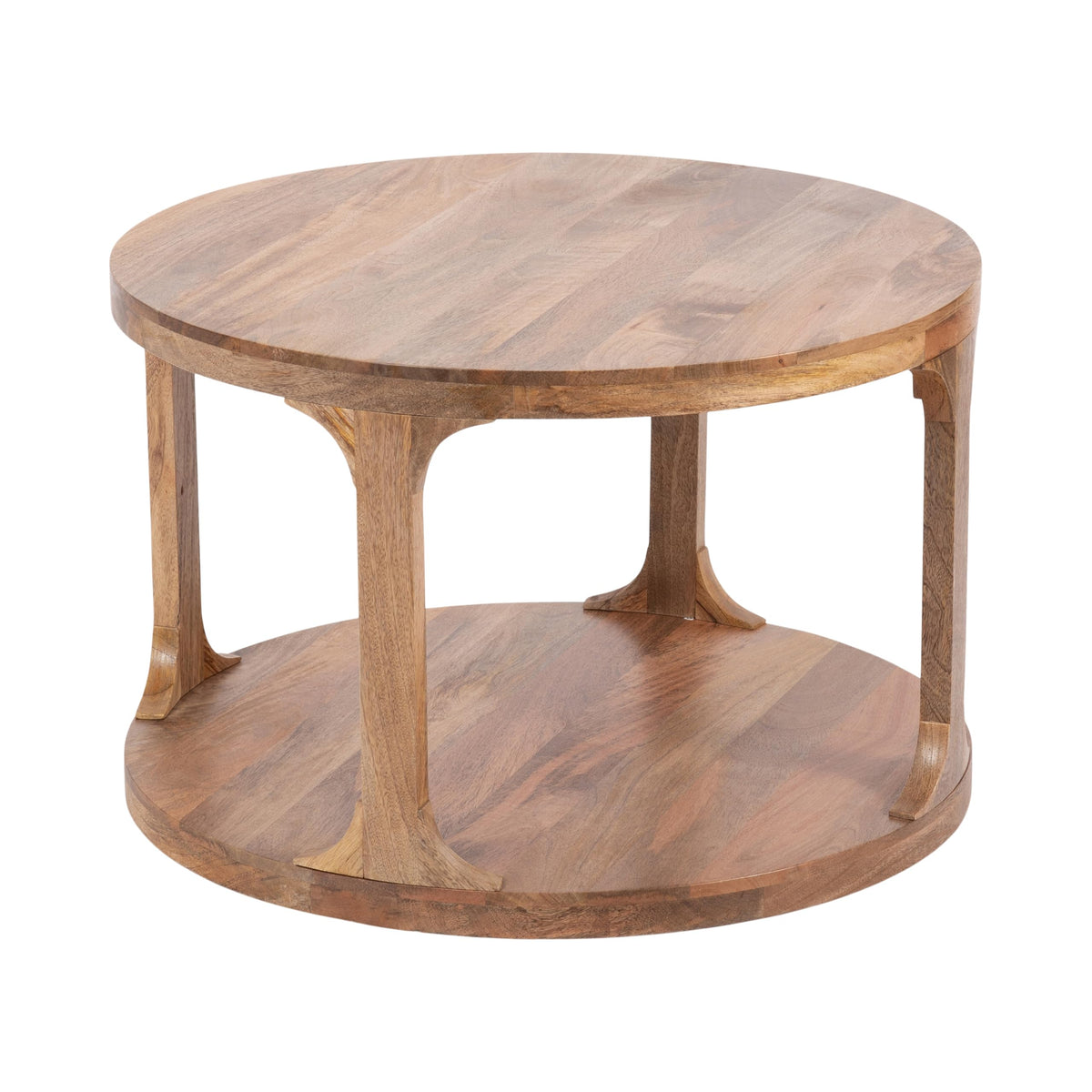 Round Mango Wood Coffee Table with Storage D36909