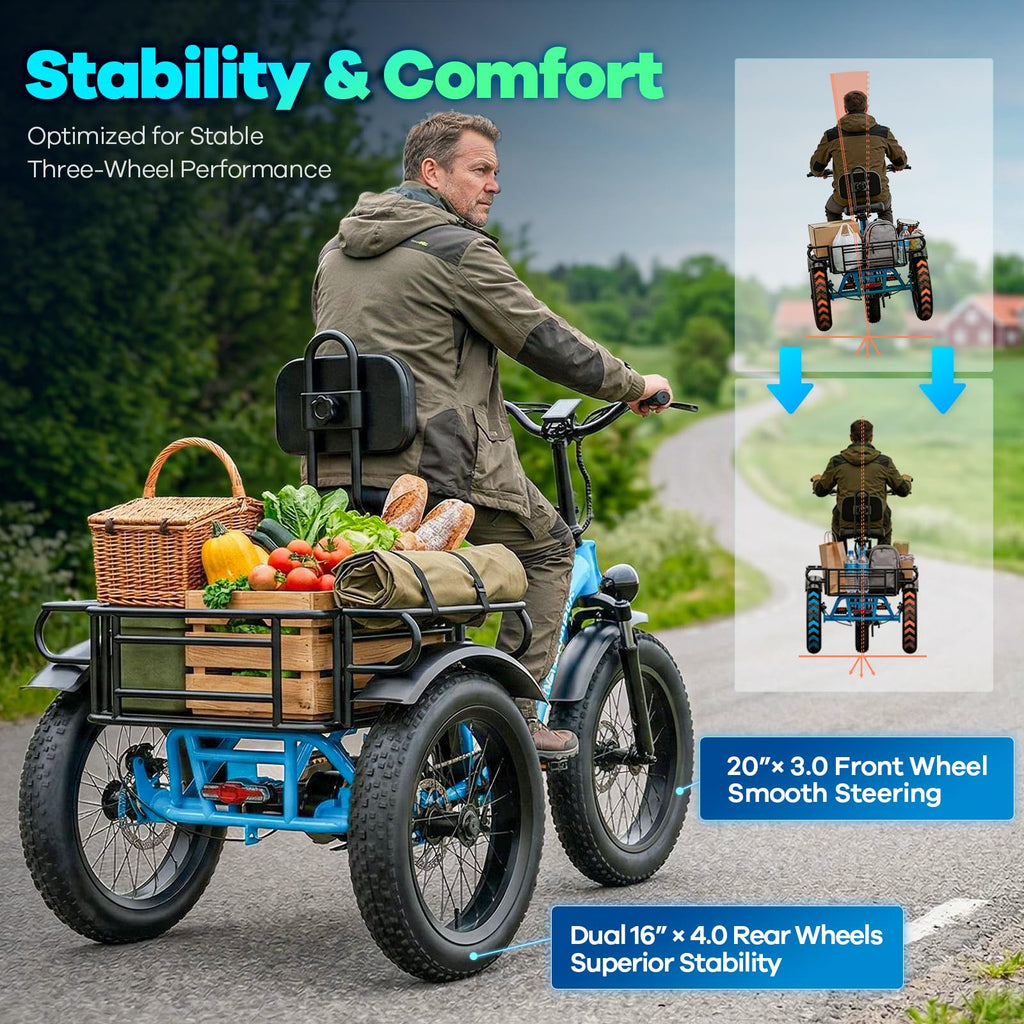 Fat Tire Folding Electric Trike X79414