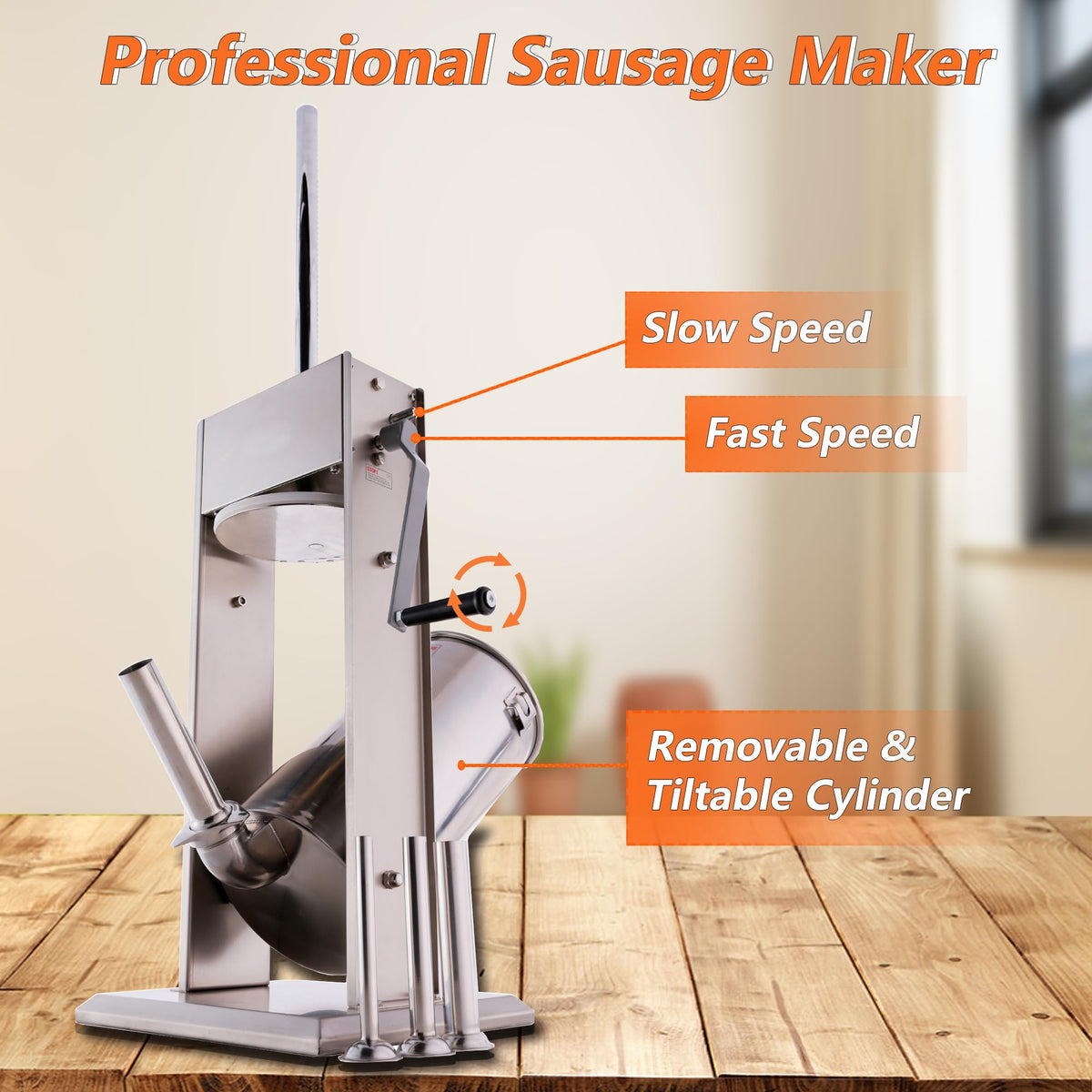 Stainless Steel Sausage Stuffer and Meat Mixer T506610