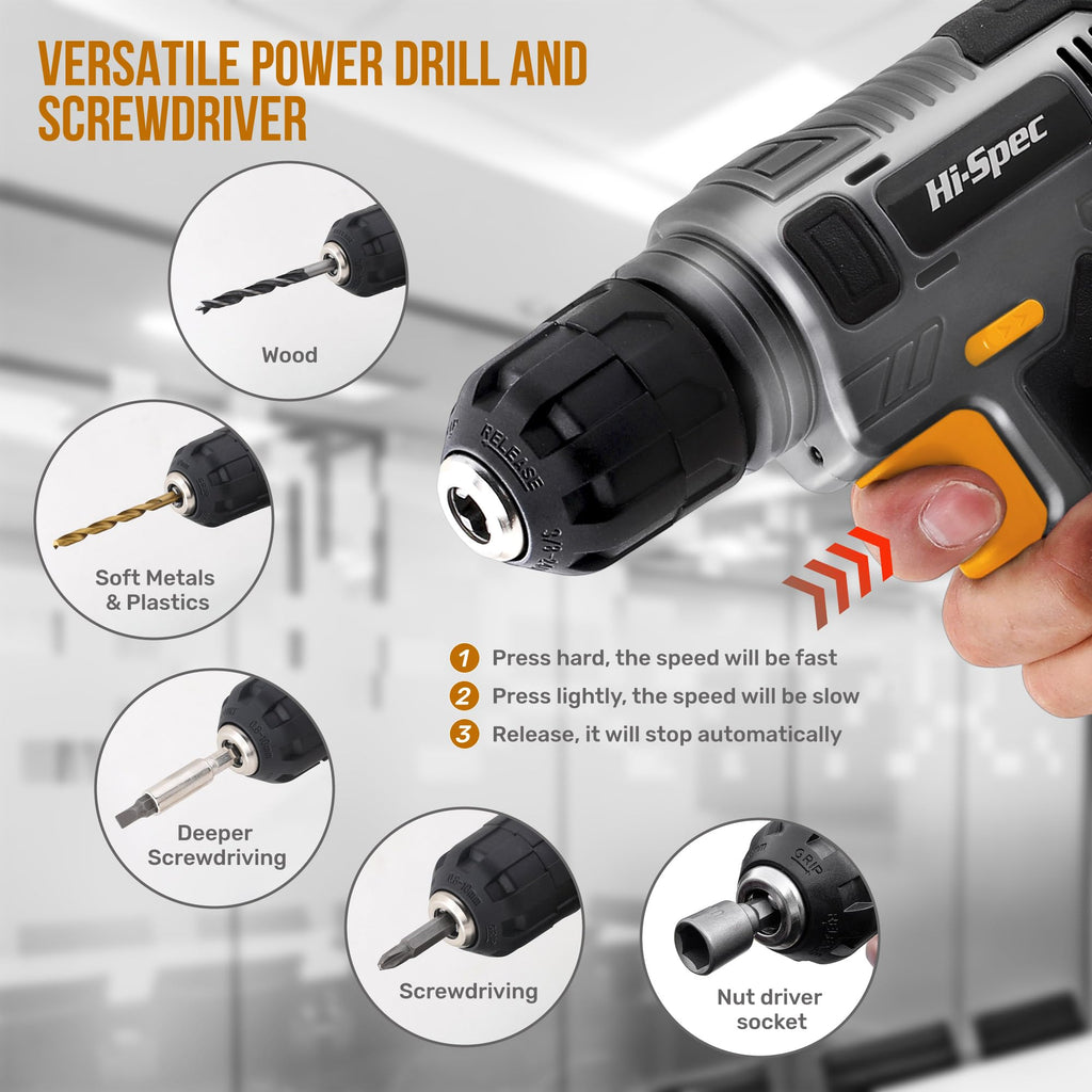 8V Cordless Drill Set & Household Tool Kit O89164