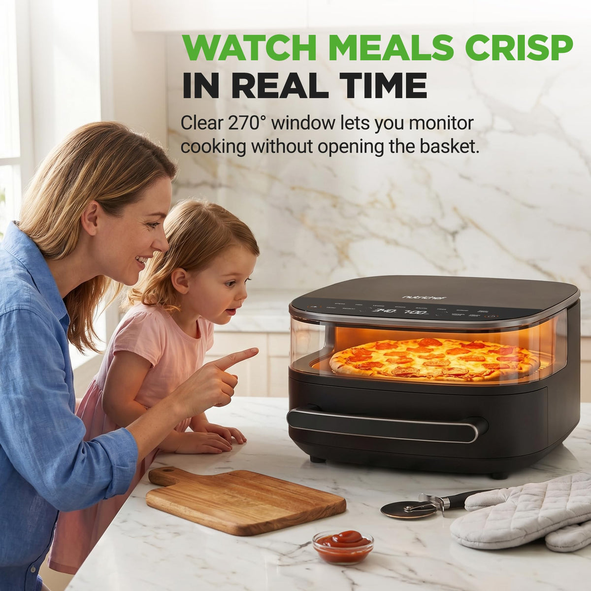 6 Quart Extra Large Air Fryer with 11-in-1 Cooking Presets Grey S16681