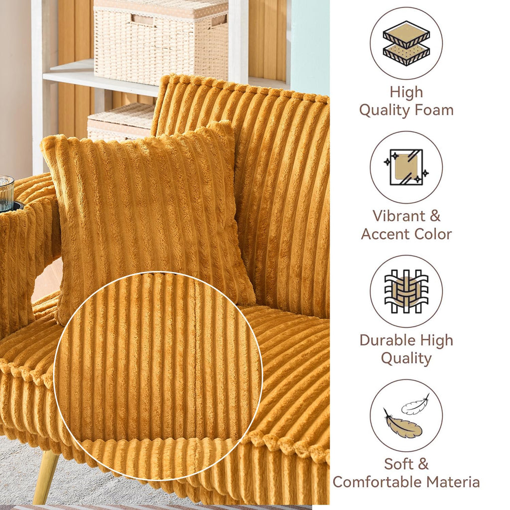 Orange Velvet Convertible Sofa Bed Y1599