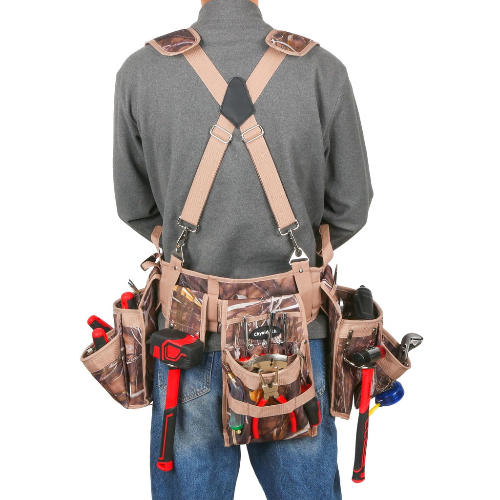 7-Piece Tool Belt Rig with 16 Pockets and Dual Hammer Loops V835908