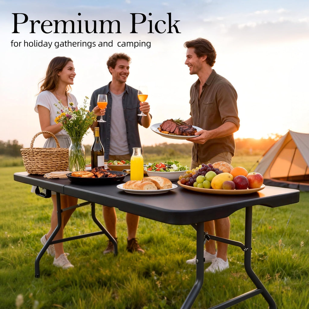 6FT Heavy Duty Foldable Plastic Table T524