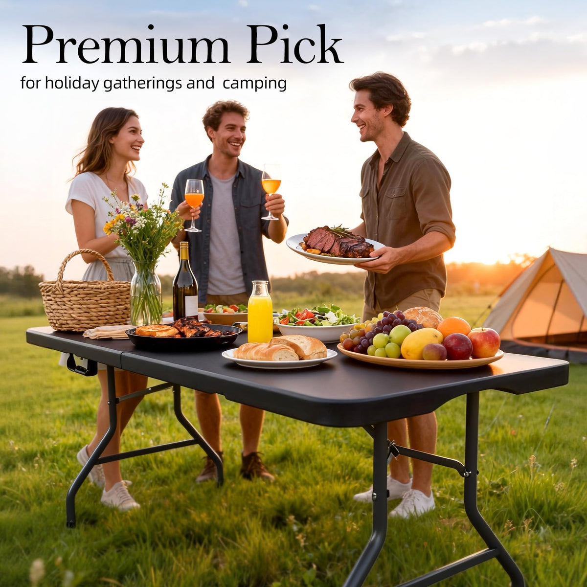 6FT Heavy Duty Foldable Plastic Table T524