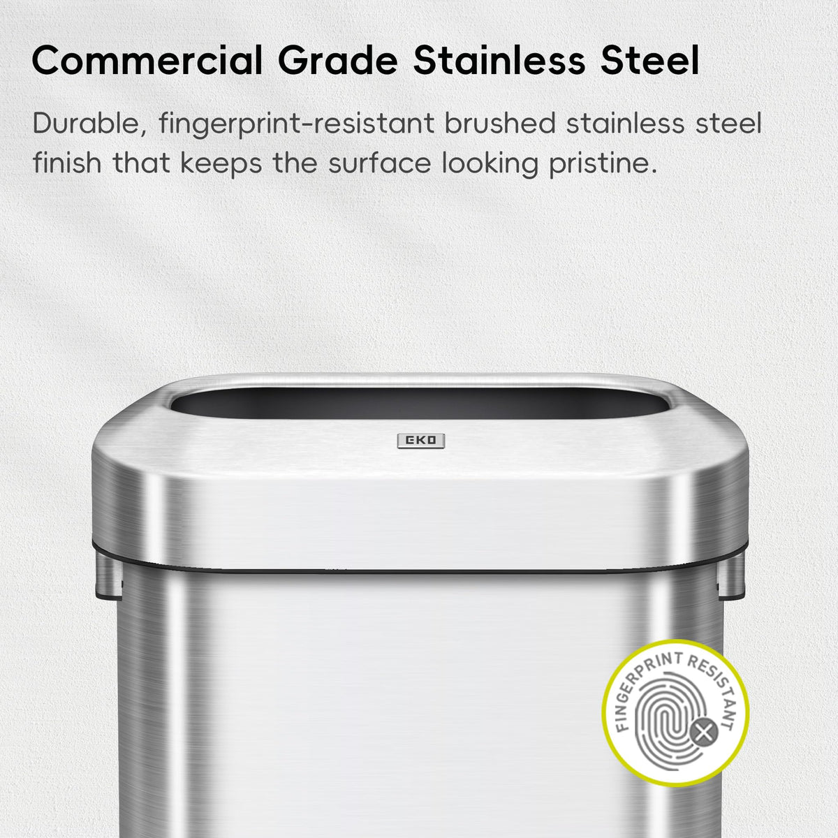 24 Gallon 90 Liter Open Top Stainless Steel Slim Trash Can T726422