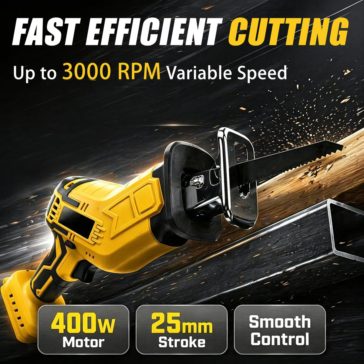 Cordless Reciprocating Saw 400W 3000RPM with 4 Saw Blades Z85678