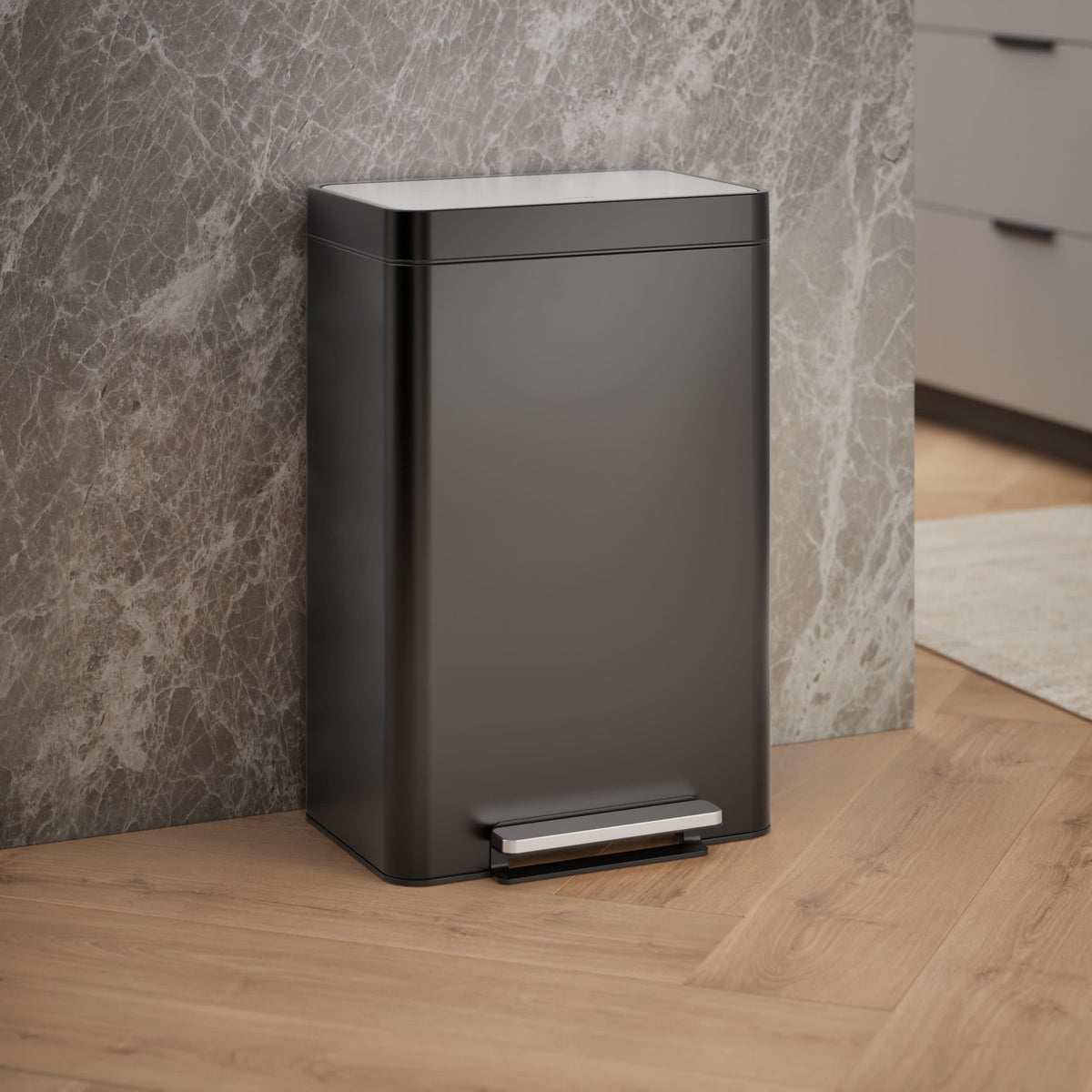 13-Gallon Stainless Steel Step Trash Can L13486