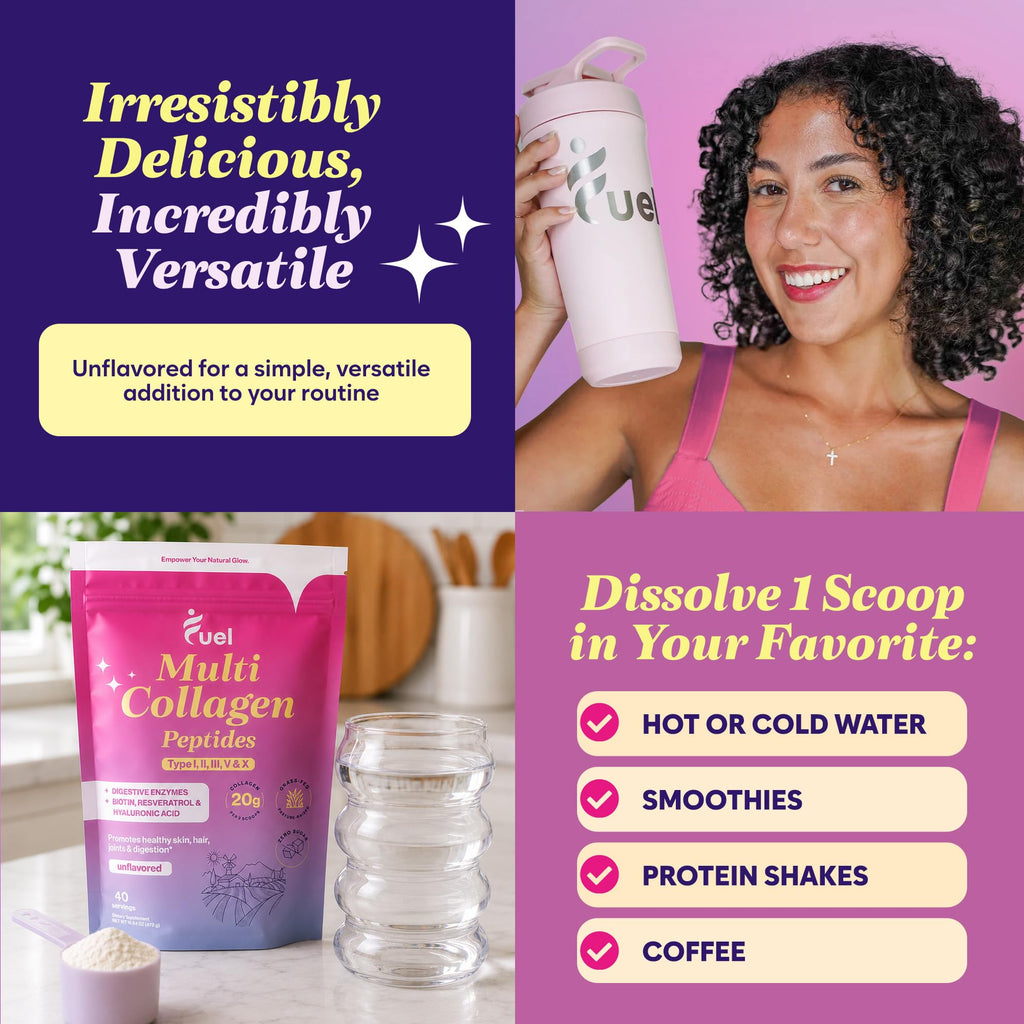 Unflavored Multi Collagen Peptides Powder 40 Servings D959556