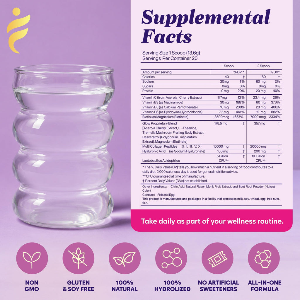 Unflavored Multi Collagen Peptides Powder 40 Servings D959556