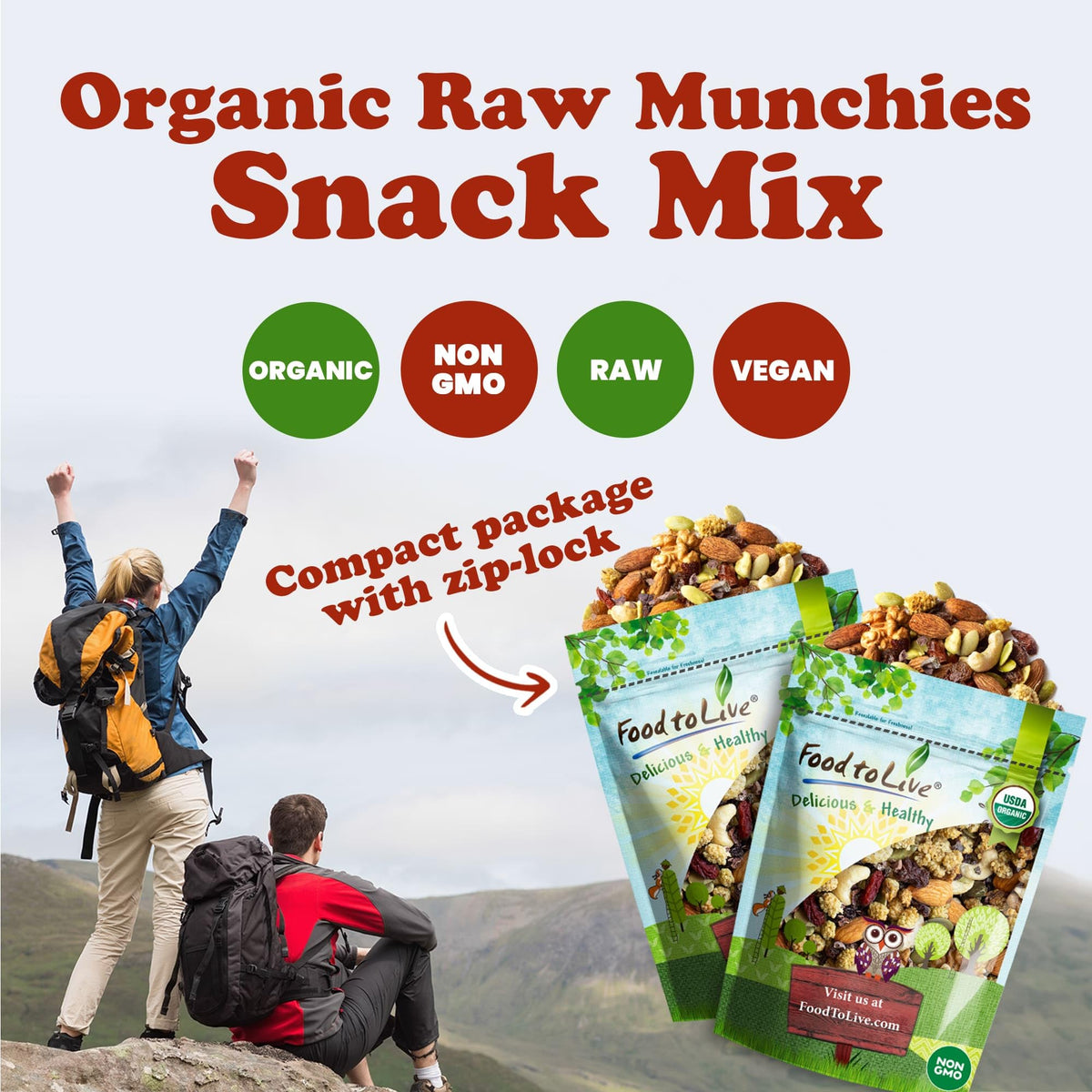 Organic Raw Snack Mix, 8 Ounces I675389