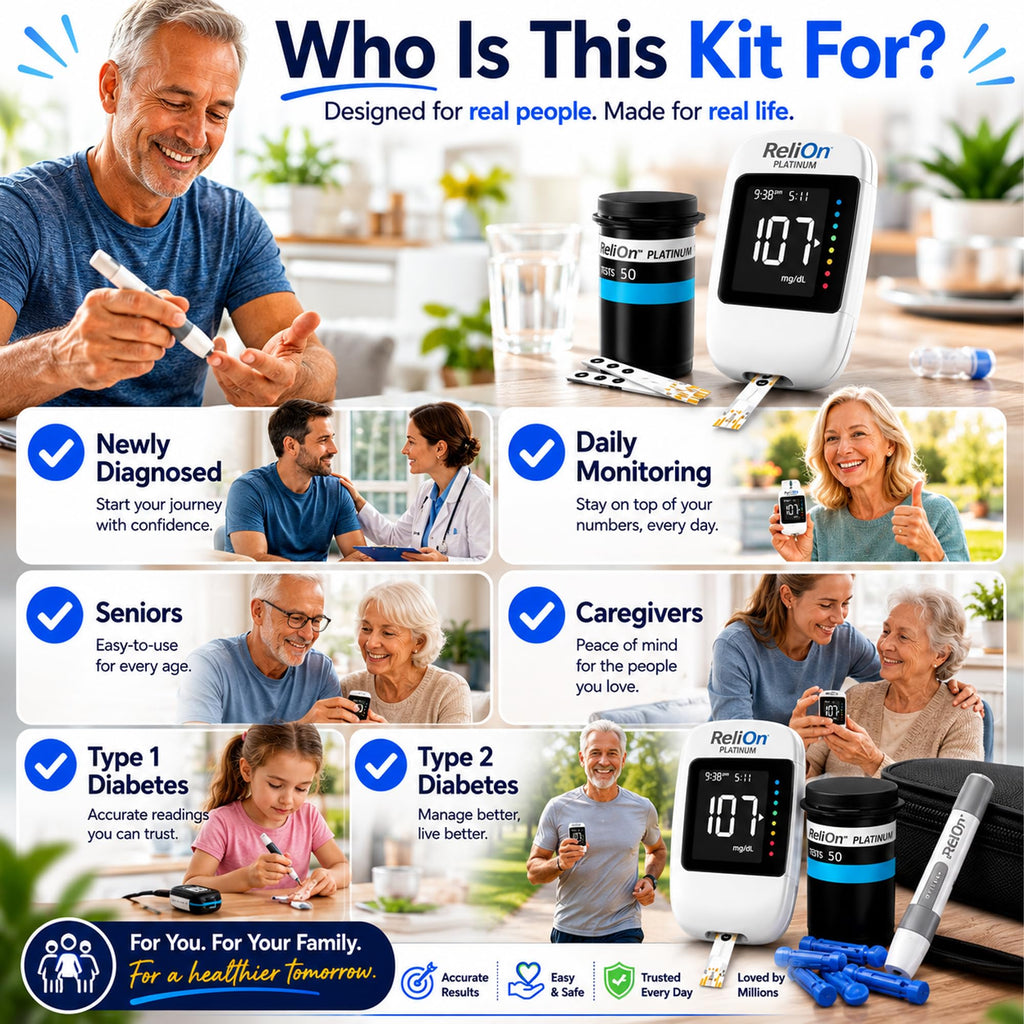 Blood Glucose Monitor Kit with 50 Test Strips V37485