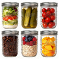 6-Pack 16 oz Wide Mouth Glass Mason Jars with Lids G372320